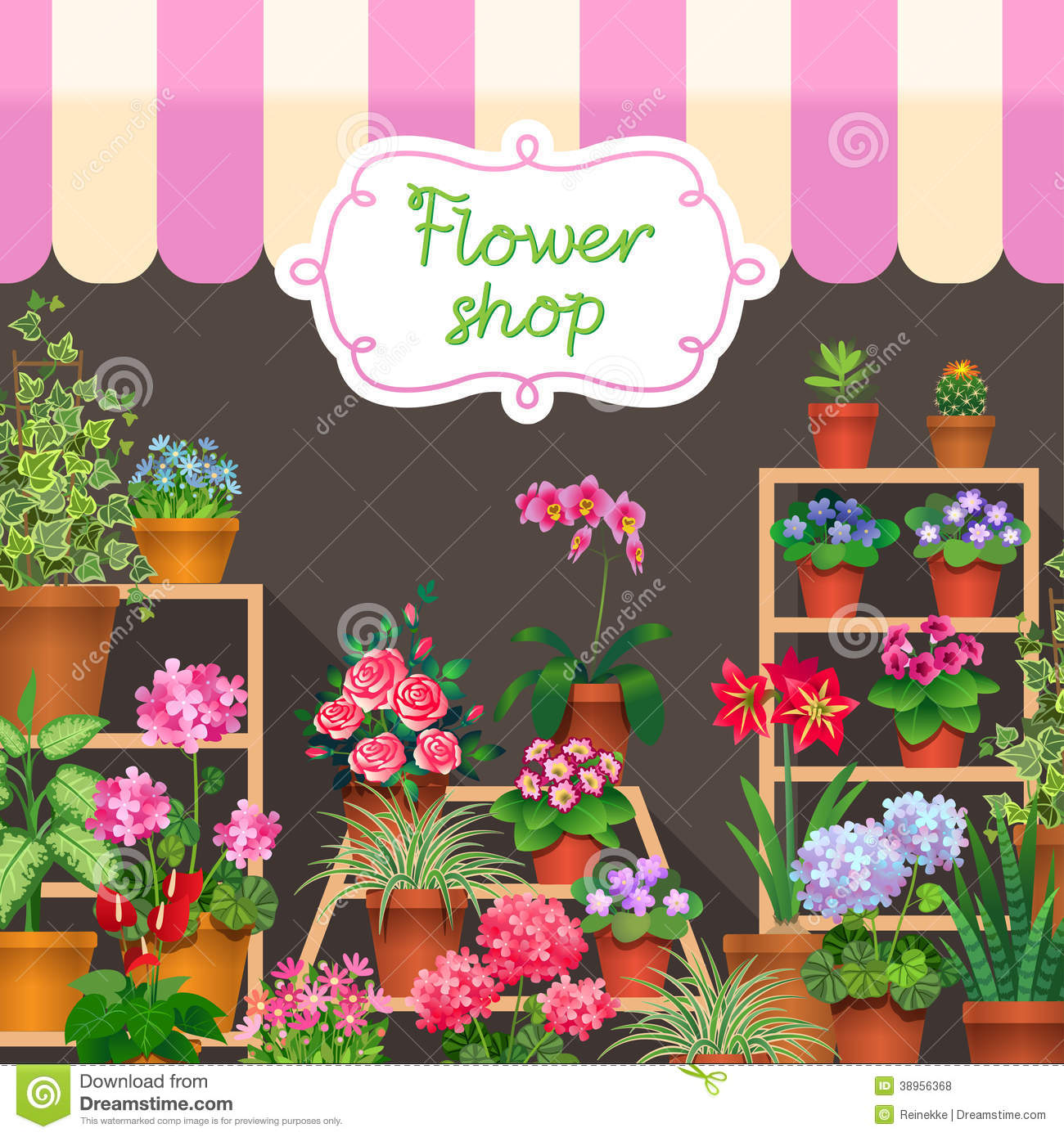Flower Shop Stock Vector. Flower Shop Stock Vector.