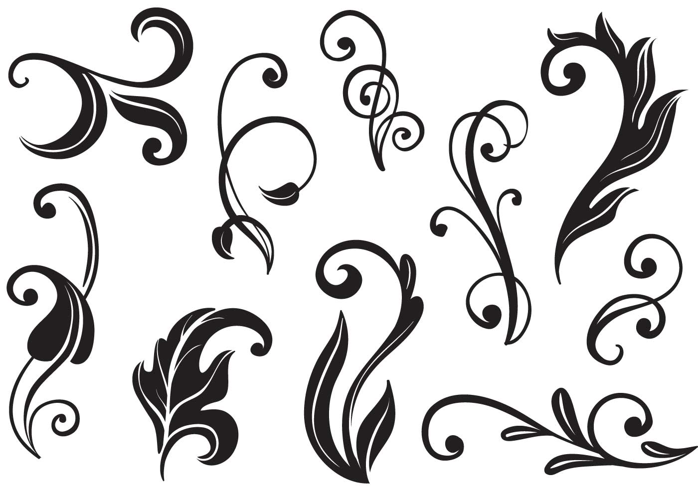 Free Flourishes II Vectors.