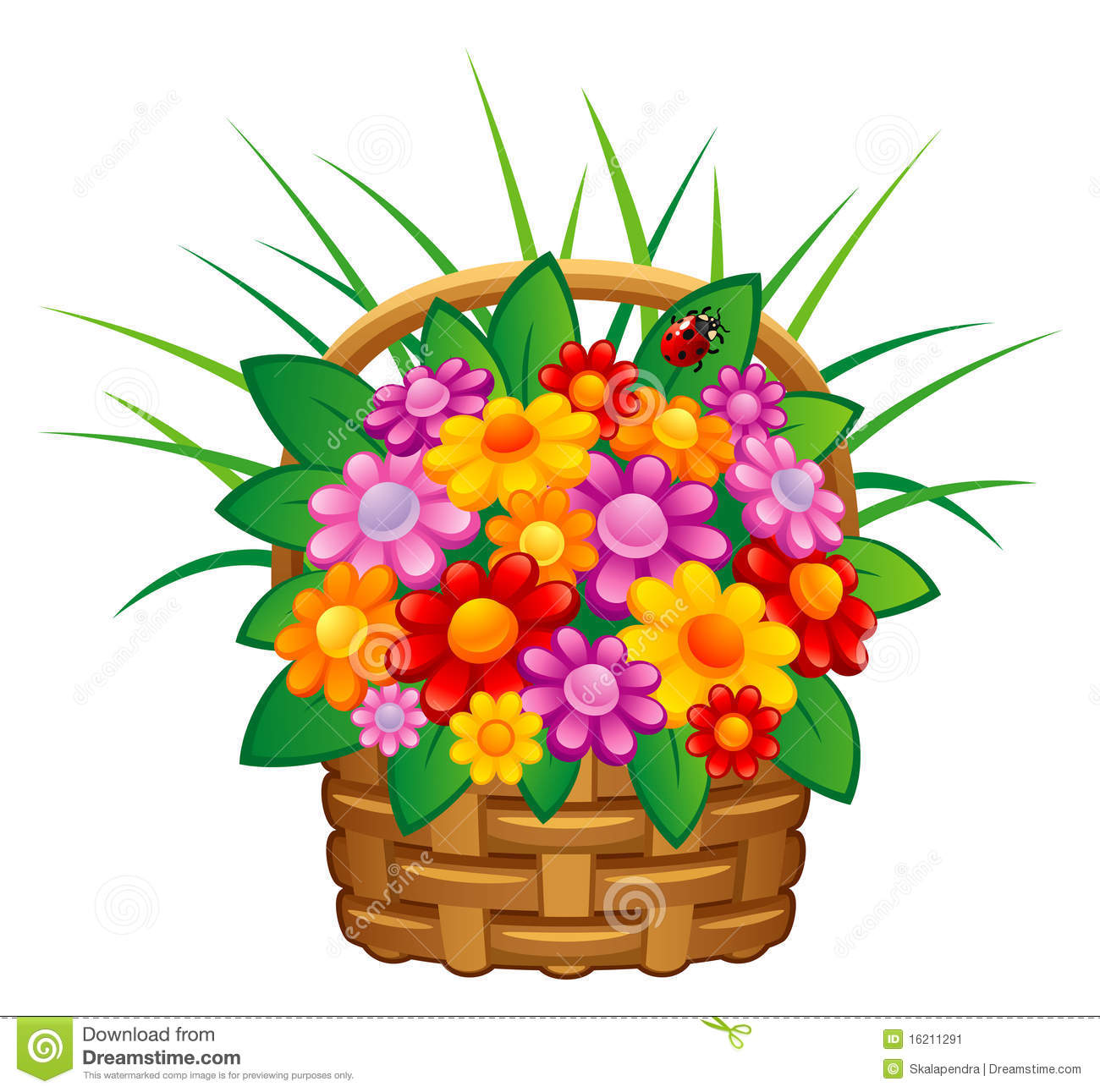 Flower basket clip art free.