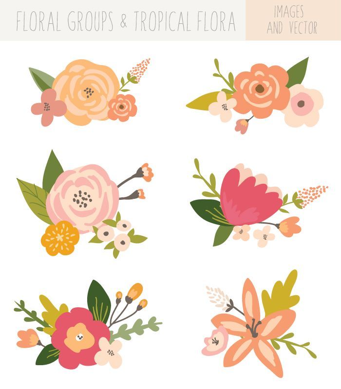 Flower Bunches Clip Art.