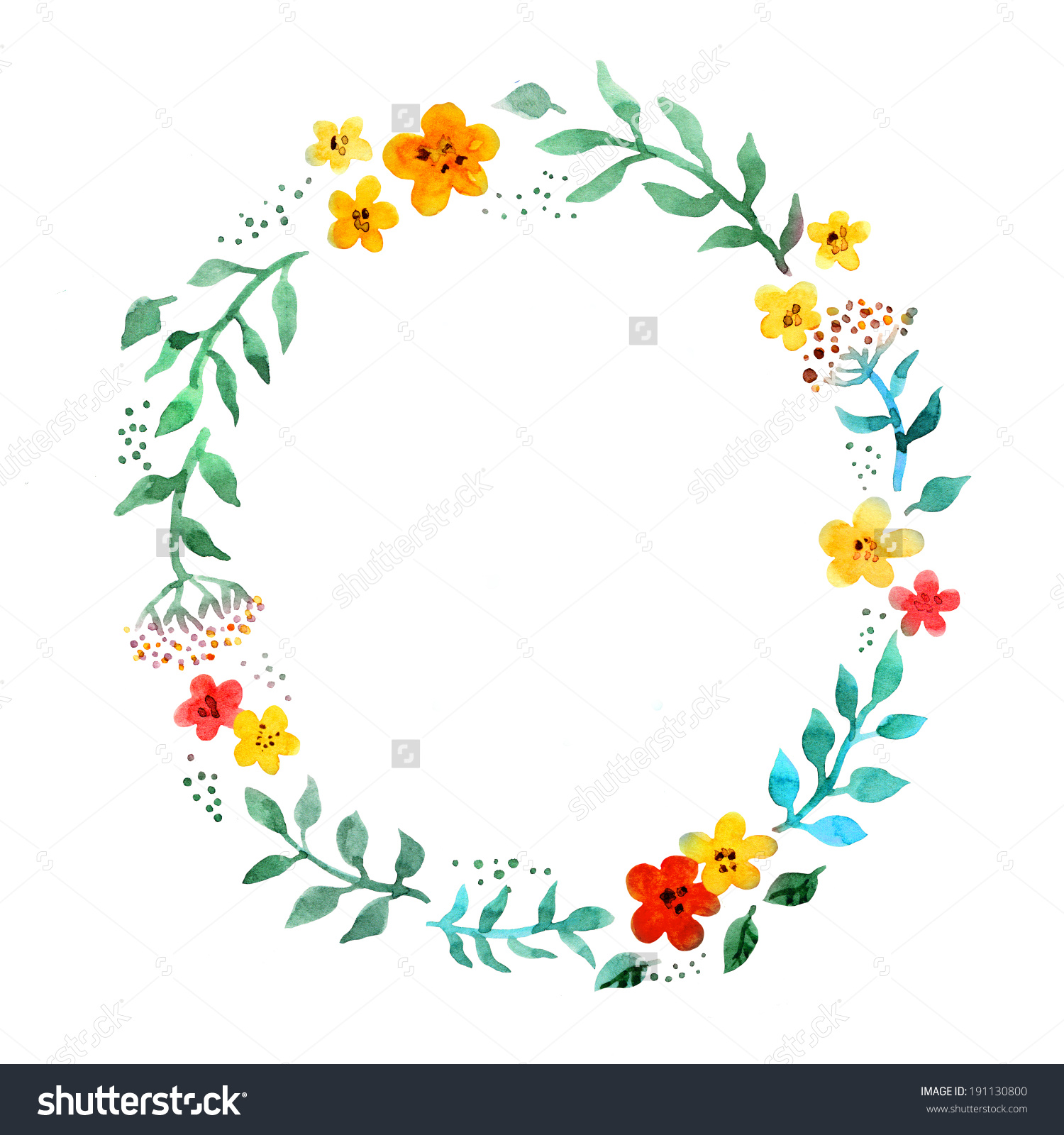 Circle of flowers clip art.
