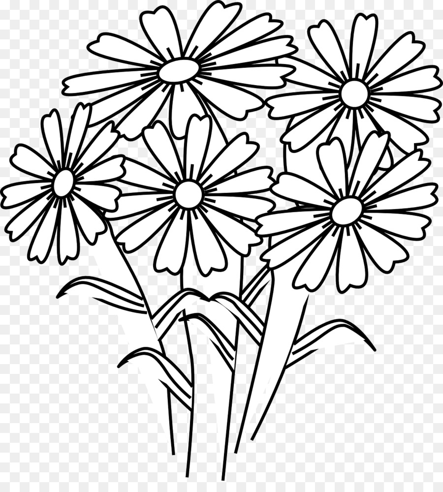 Black And White Flower clipart.