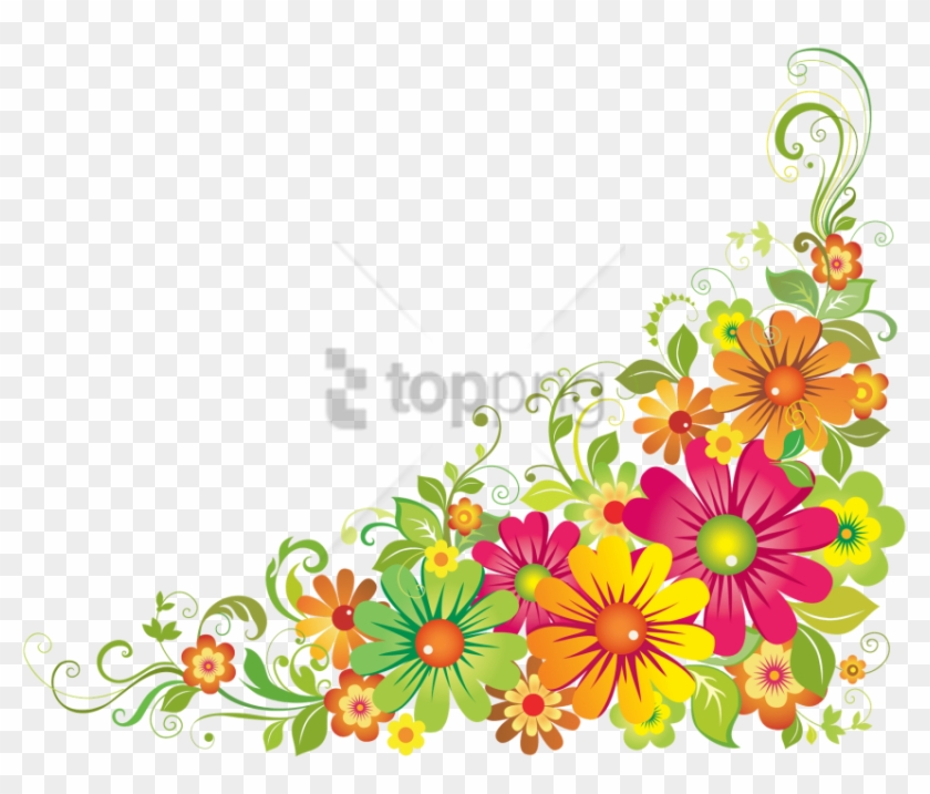 Free Png Colorful Floral Corner Borders Png Png Image.