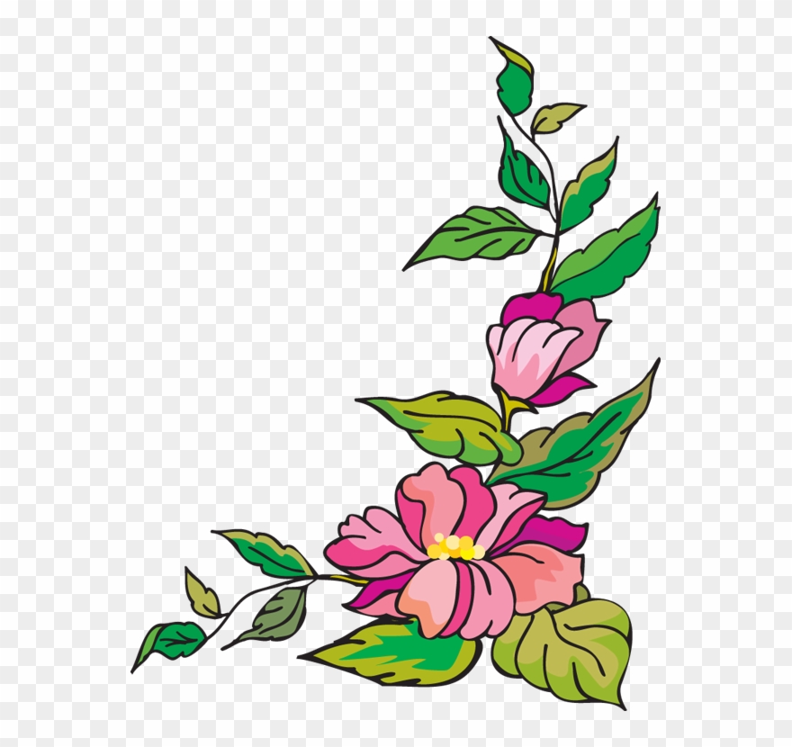 flower corner border design png 10 free Cliparts | Download images on ...