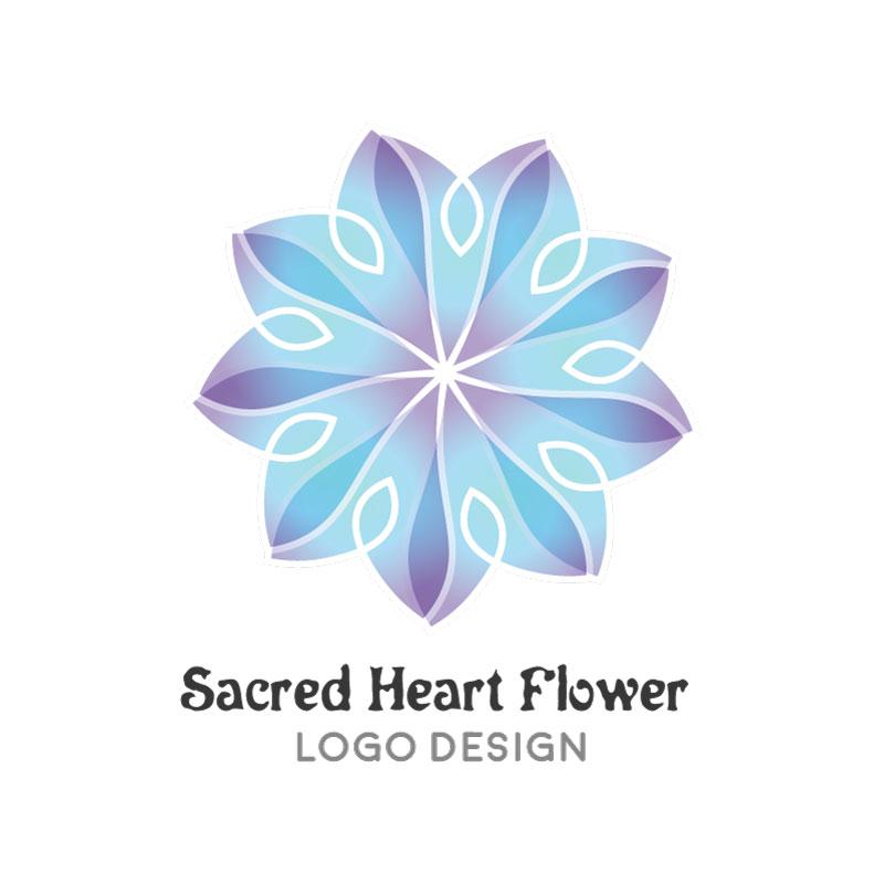 Sacred Heart Flower Logo Design.