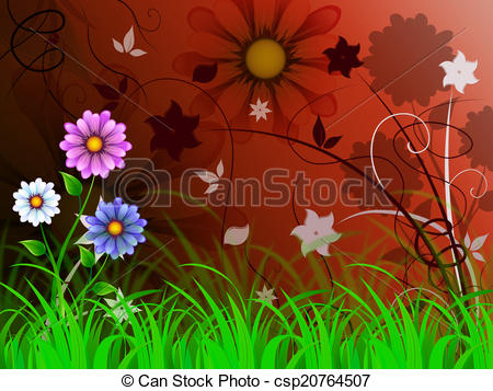 Stock Illustration of Flowers Background Means Petals Shoots And.