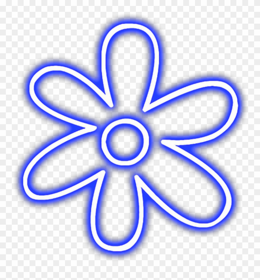 ftestickers #flower #neon #luminous #glowing #blue.