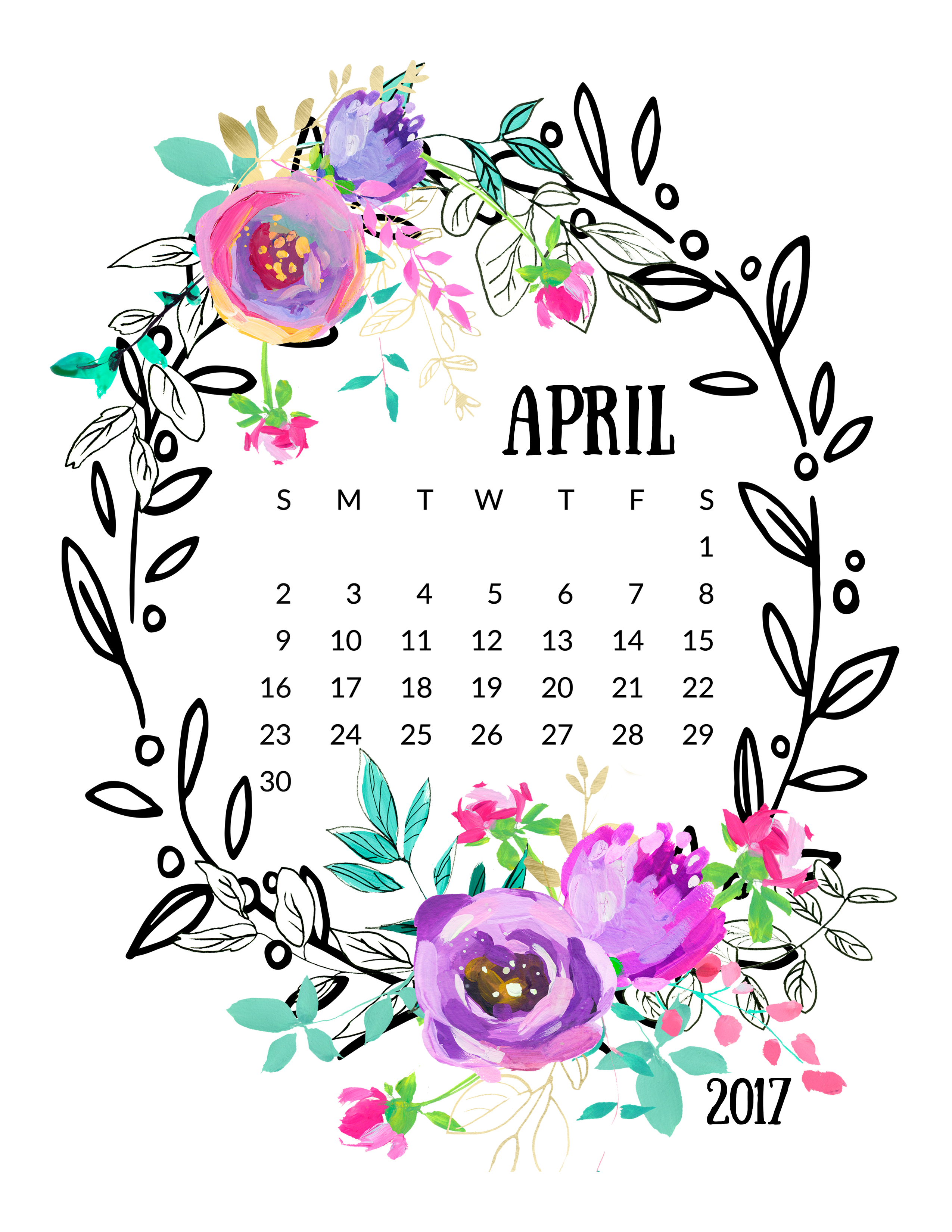 Calendar Clipart Monthly Calender April Clipart 6227