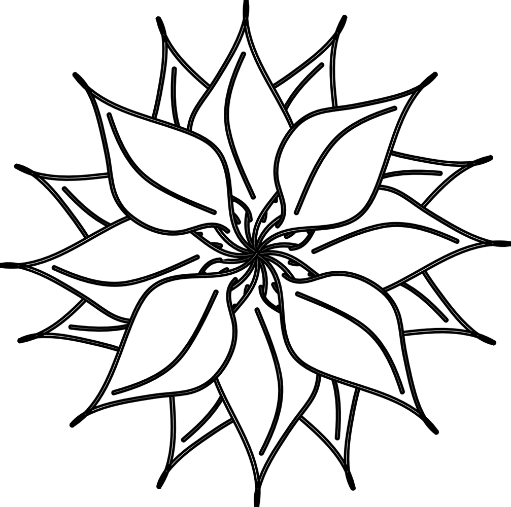 Clipart Spring Flowers Black And White.