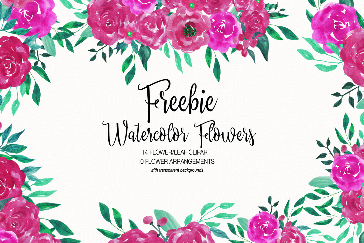 Free Watercolor Flower Clipart Collection.