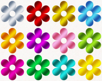 Spring flower border clipart.