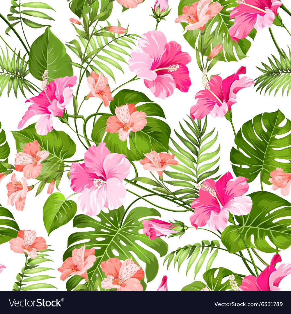 Tropical flower pattern.