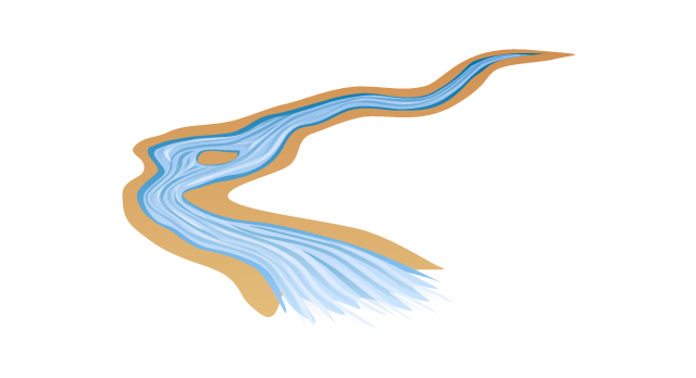 Flowing river clipart.