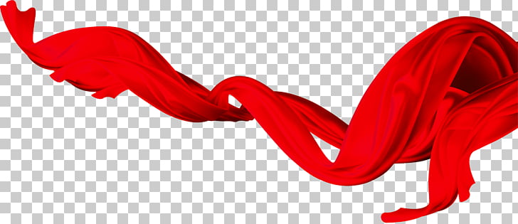 Red ribbon Sheer fabric, Red Satin PNG clipart.