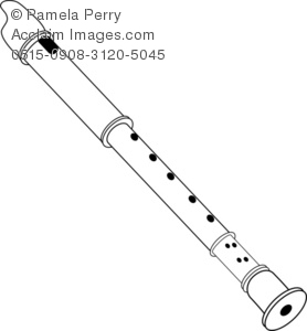 Flute Black And White Clipart.