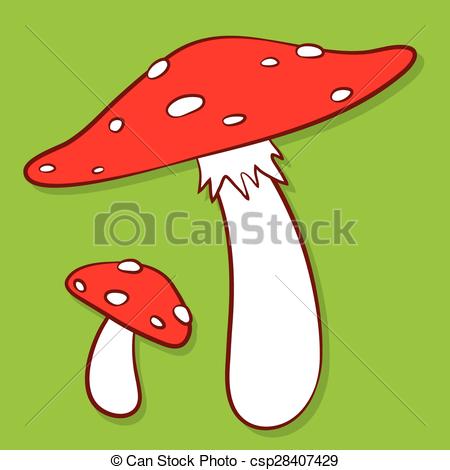 Vector Illustration of Colourful red spotted fly agaric.