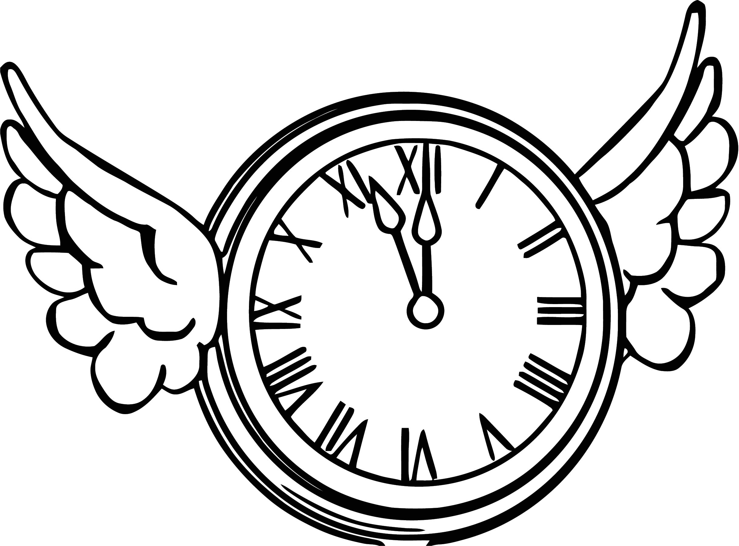 Flying Clock Clipart Free Printable 1 Cartoonized Free Printable.