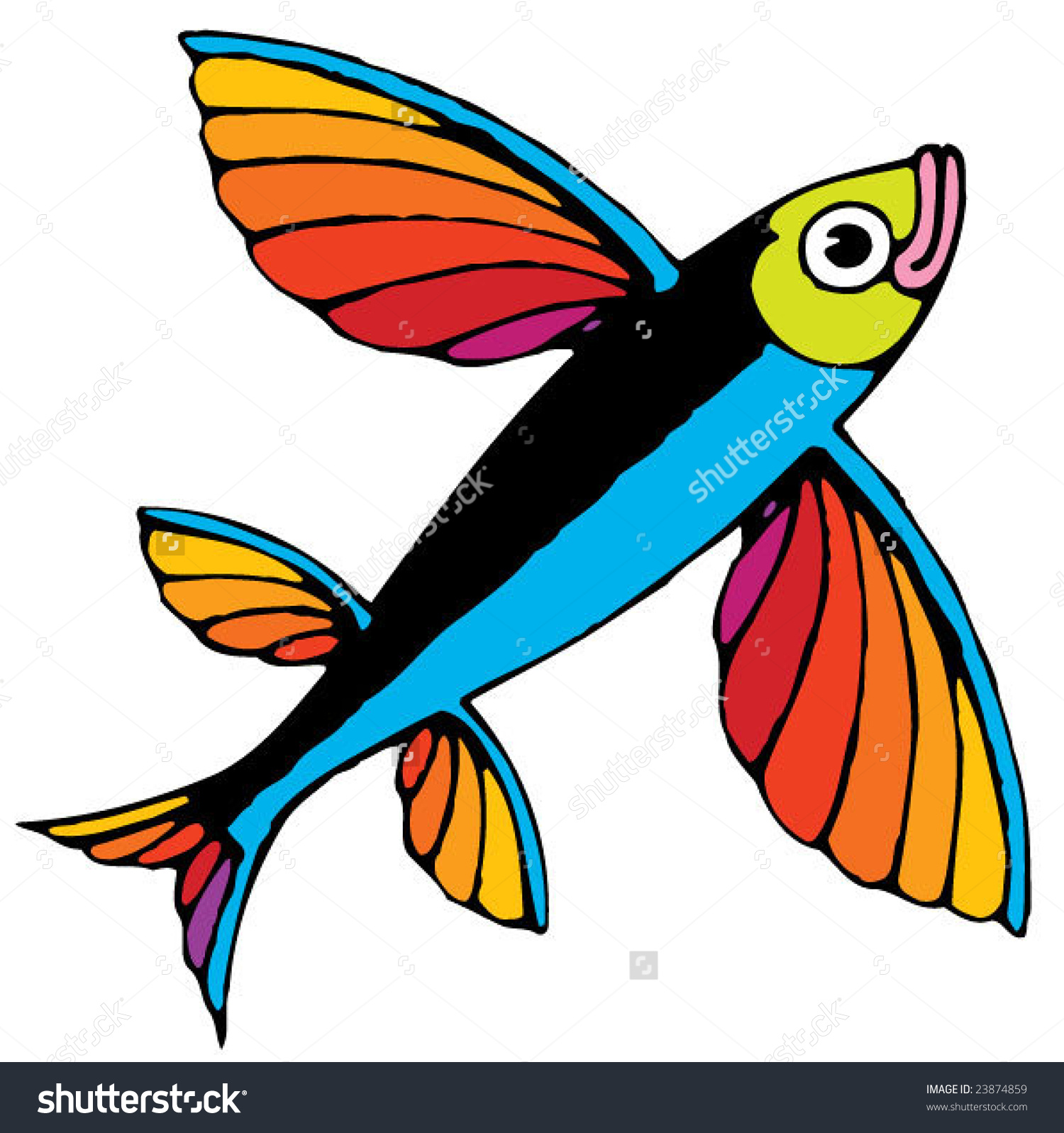 Flying Fish Stock Vector 23874859.