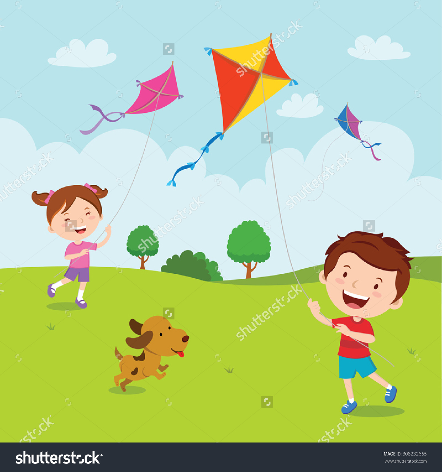 fly a kite cartoon