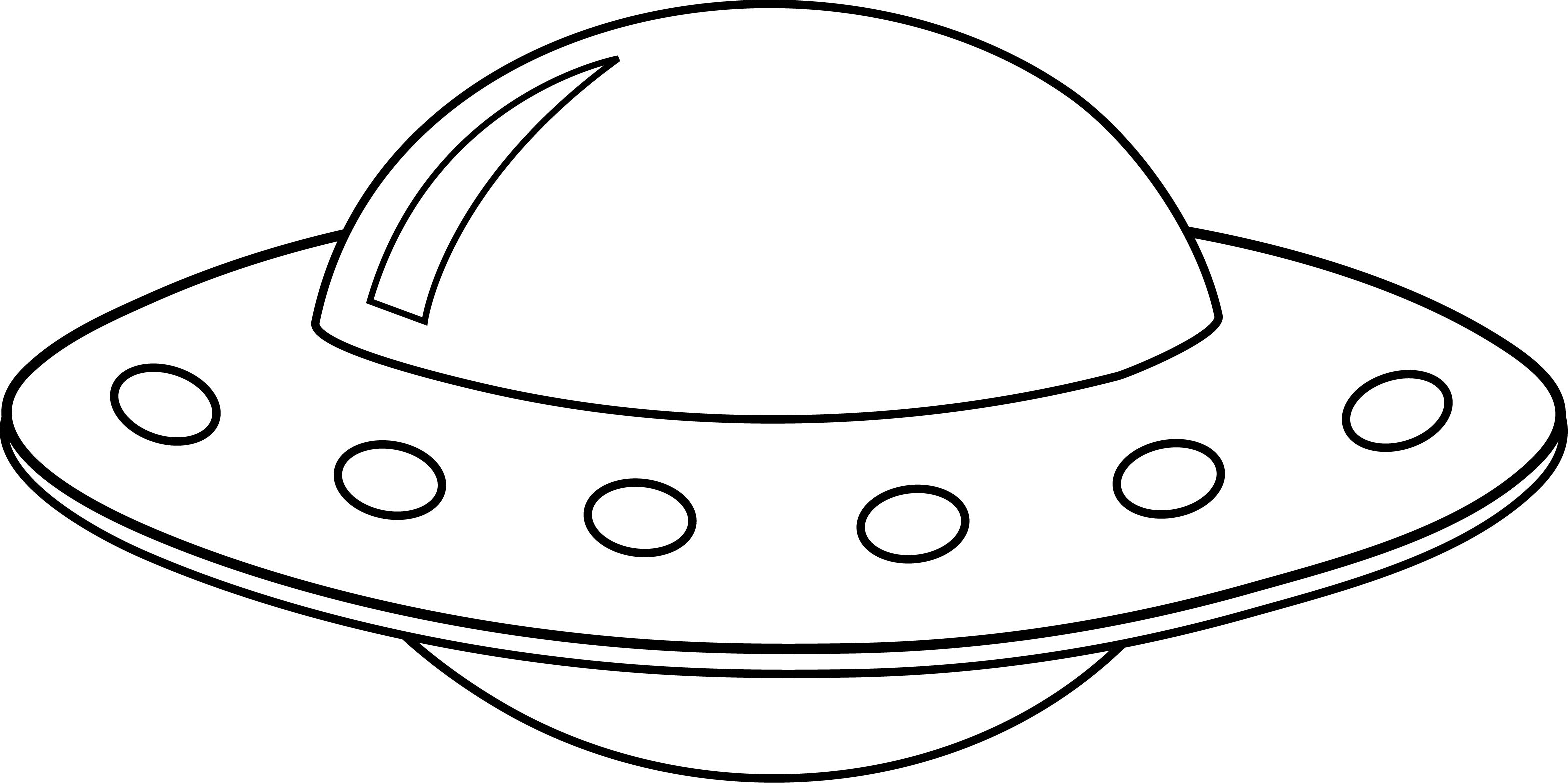 Colorable UFO Line Art.