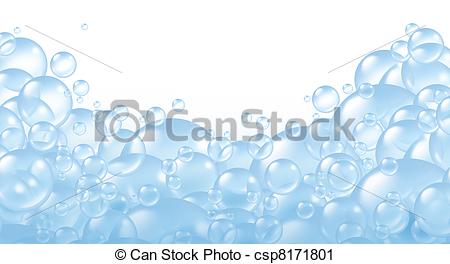 Clipart of Bubbles foaming bath suds.
