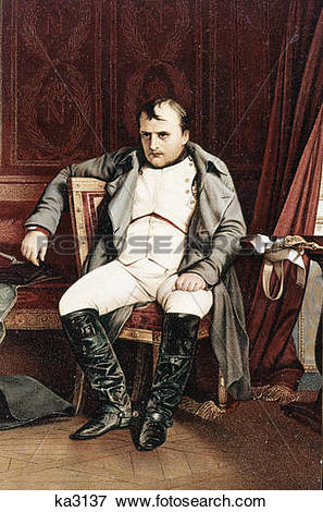 Picture of 1700s 1800s napoleon bonaparte seated at fontainebleau.