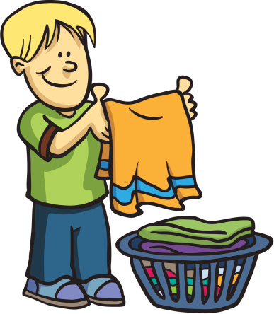 Folding Laundry Clipart.