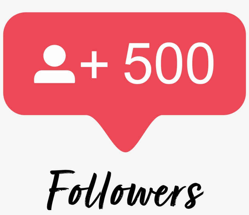 500 Instagram Followers PNG Image.