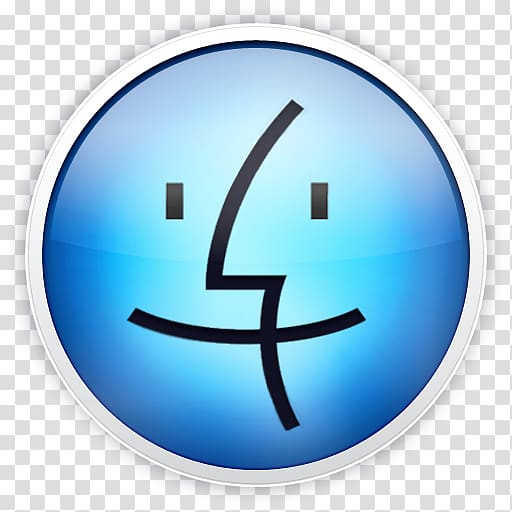 Blue face , brand symbol font, Finder transparent background.