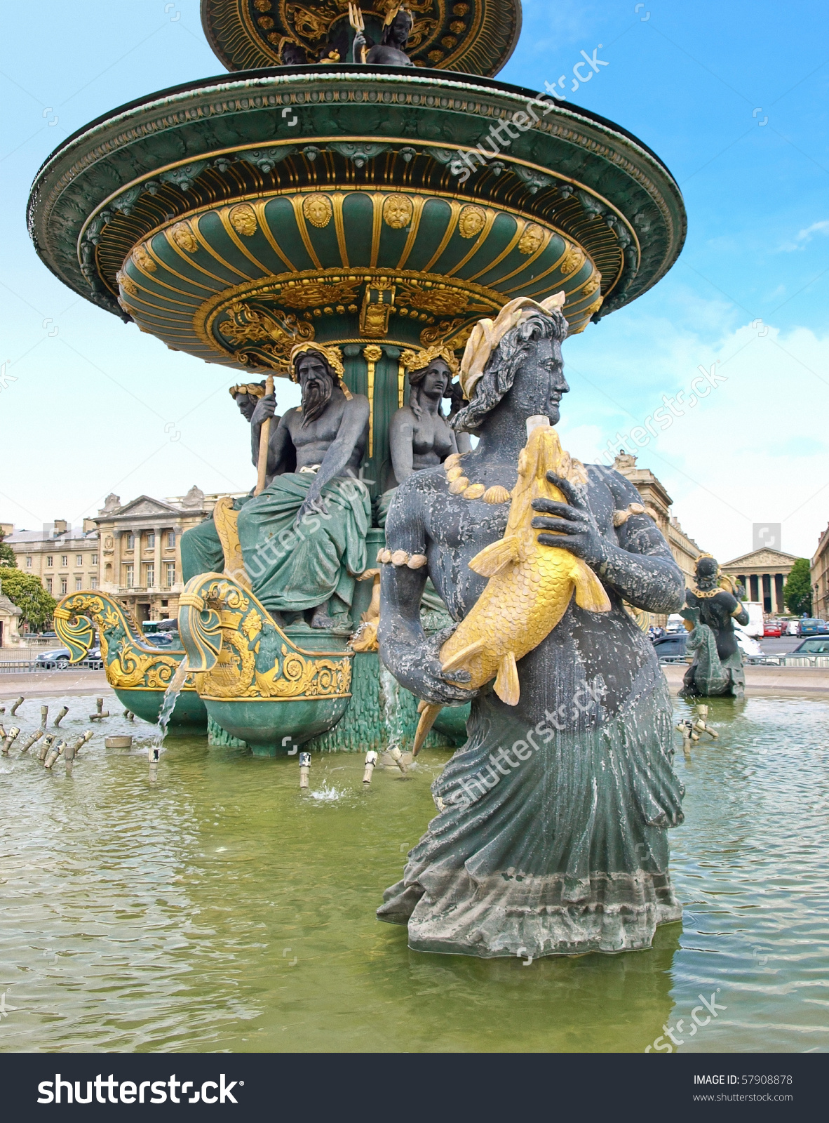 Beautiful La Fontaine Des Fleuves (1835) Fountain At The Popular.
