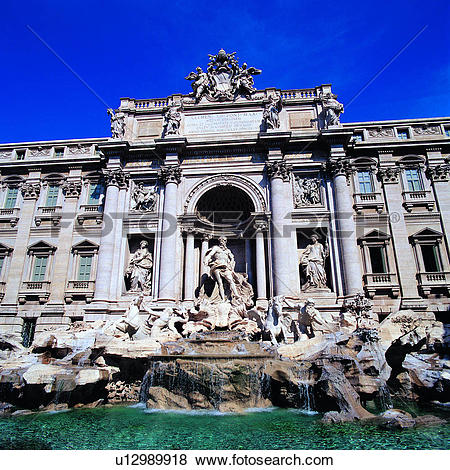 Pictures of Europe, architecture, Fontana di Trevi, Italy, scenic.