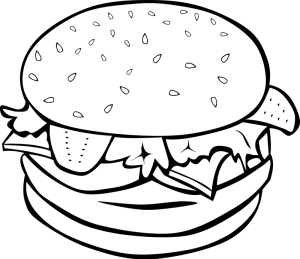 Black And White Clipart Of Food.