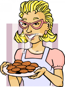 Clipart Picture Of A Woman Holding A Plate Of Cookies.