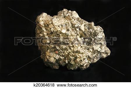 Pictures of Mineral iron pyrite fool's gold nugget. k20364618.