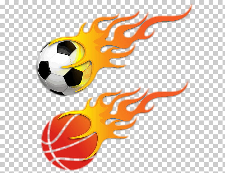 Football Basketball , with a fire football PNG clipart.
