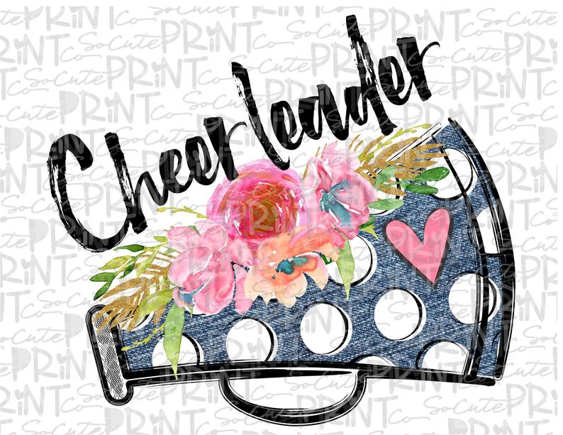 Cheerleader clipart, football mom, Megaphone flower clipart, transparent  PNG file for sublimation, cheerleader shirt design, cheer mom.