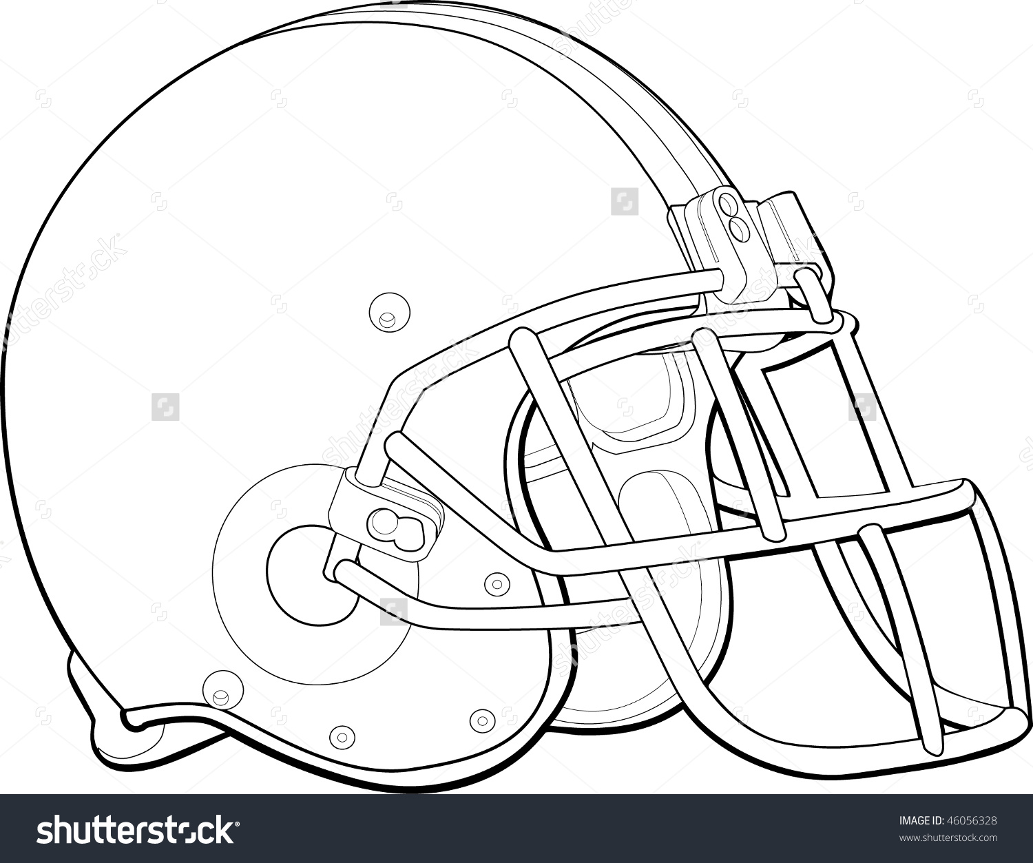 Helmet Football Team Outline Stock Vector 46056328.