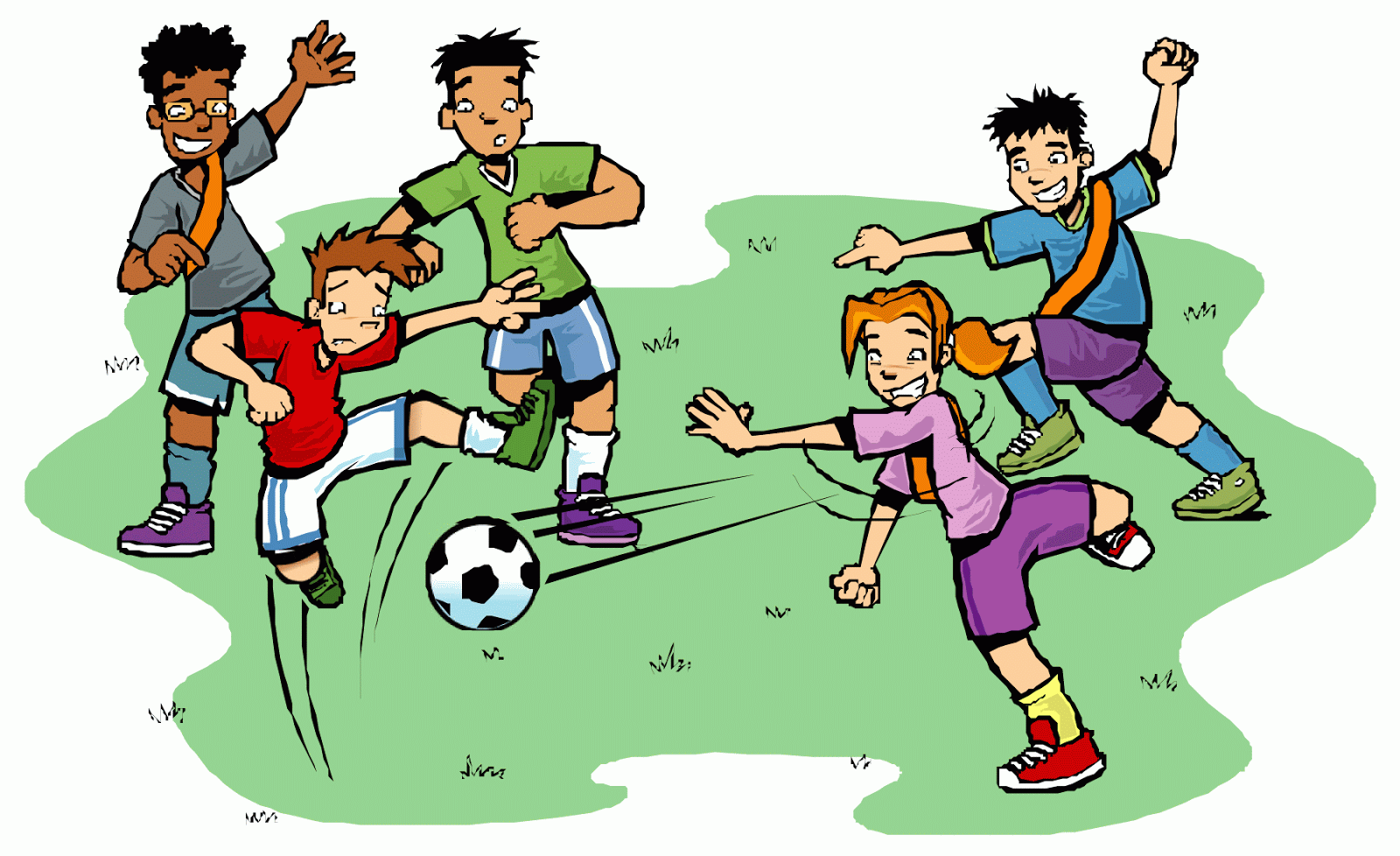 Football game with friends clipart.