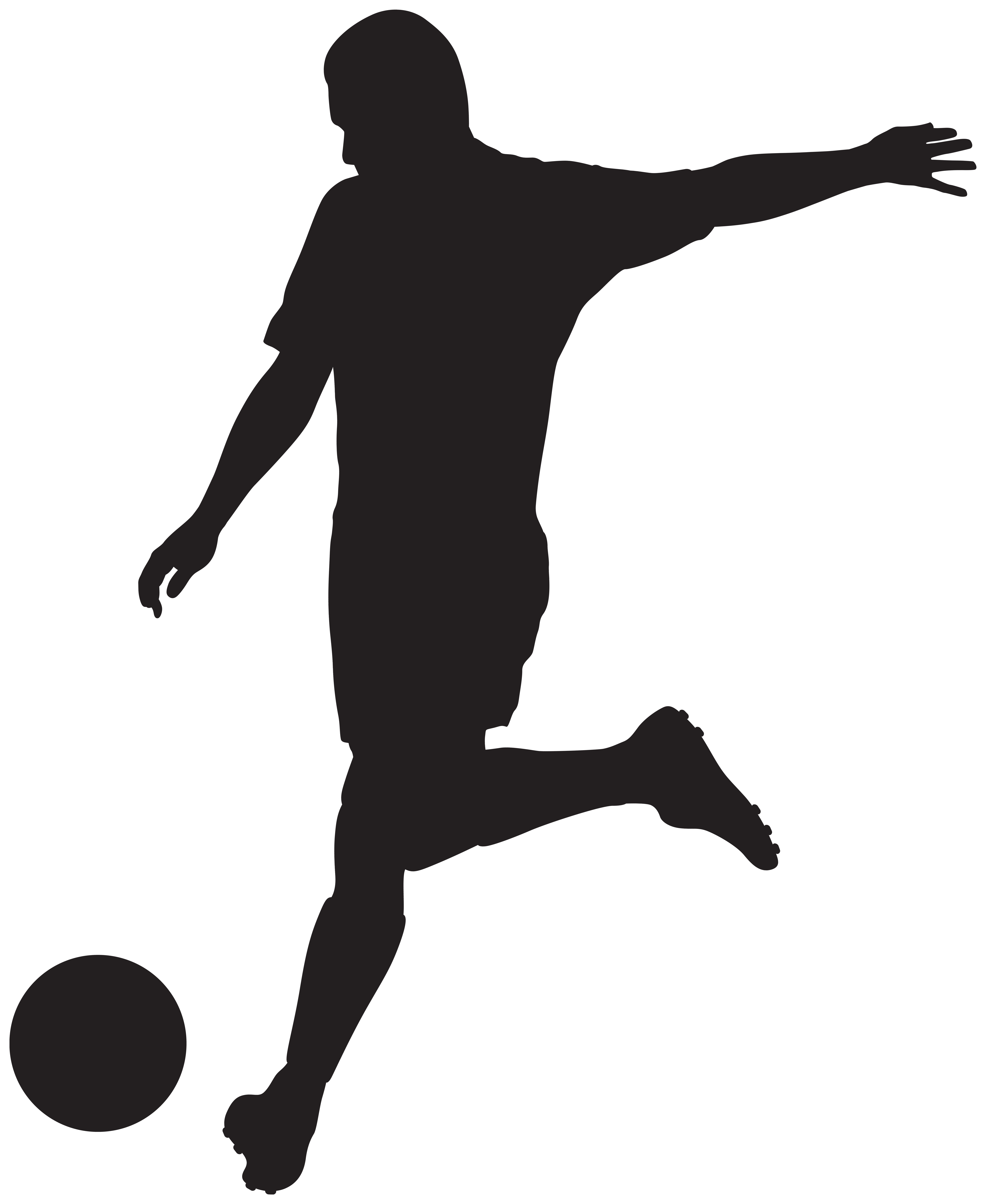 Football Player Silhouette Transparent Image.
