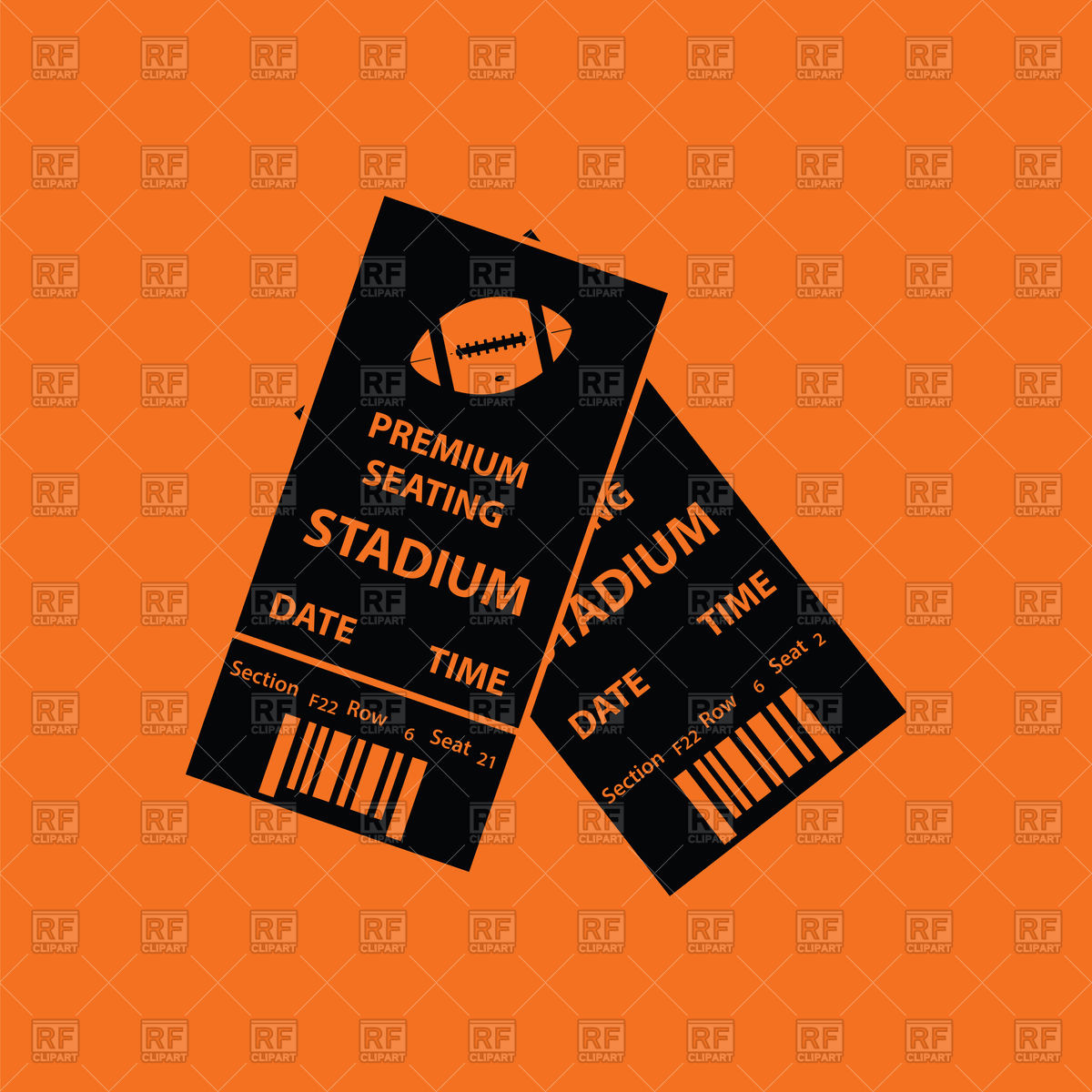 American football tickets icon Stock Vector Image.