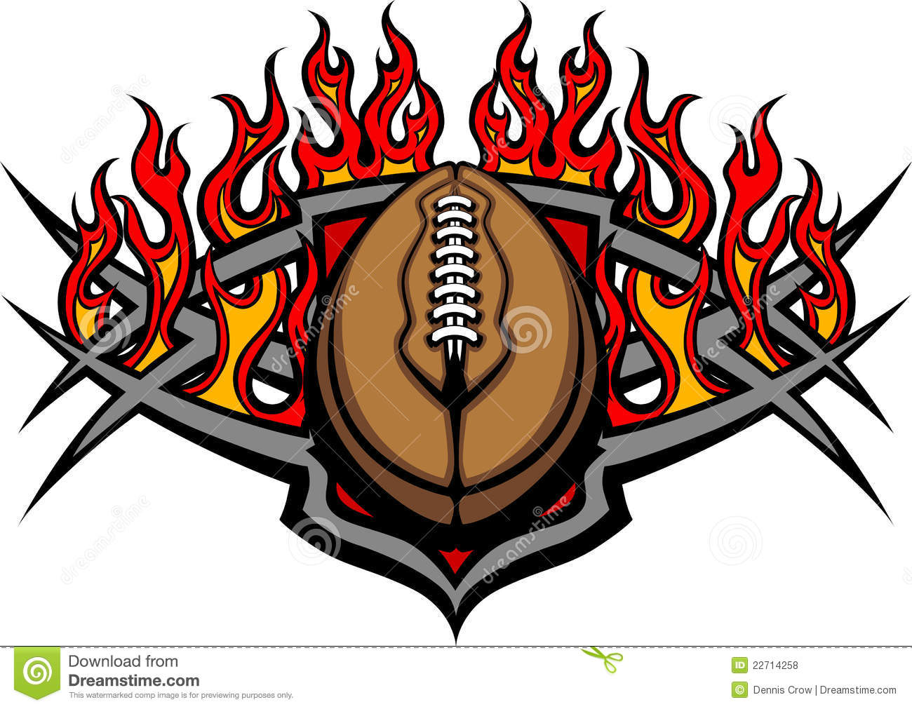 Football Ball Template With Flames Image Royalty Free Stock Photos.
