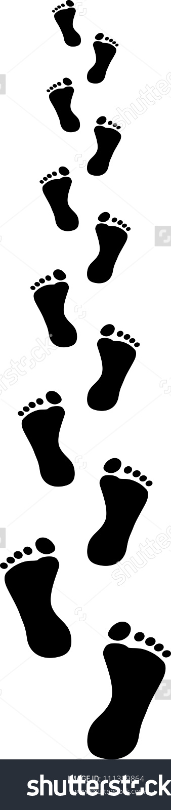 Footprints Receding Clip Art Illustration Stock Vector 111389864.
