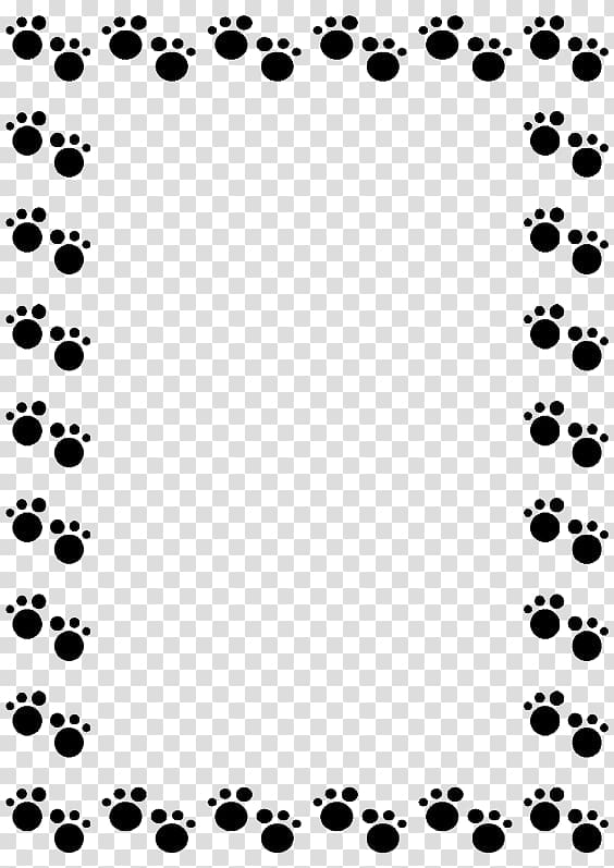 Black paw prints frame, Pug Dachshund Cat Puppy , Footprints.