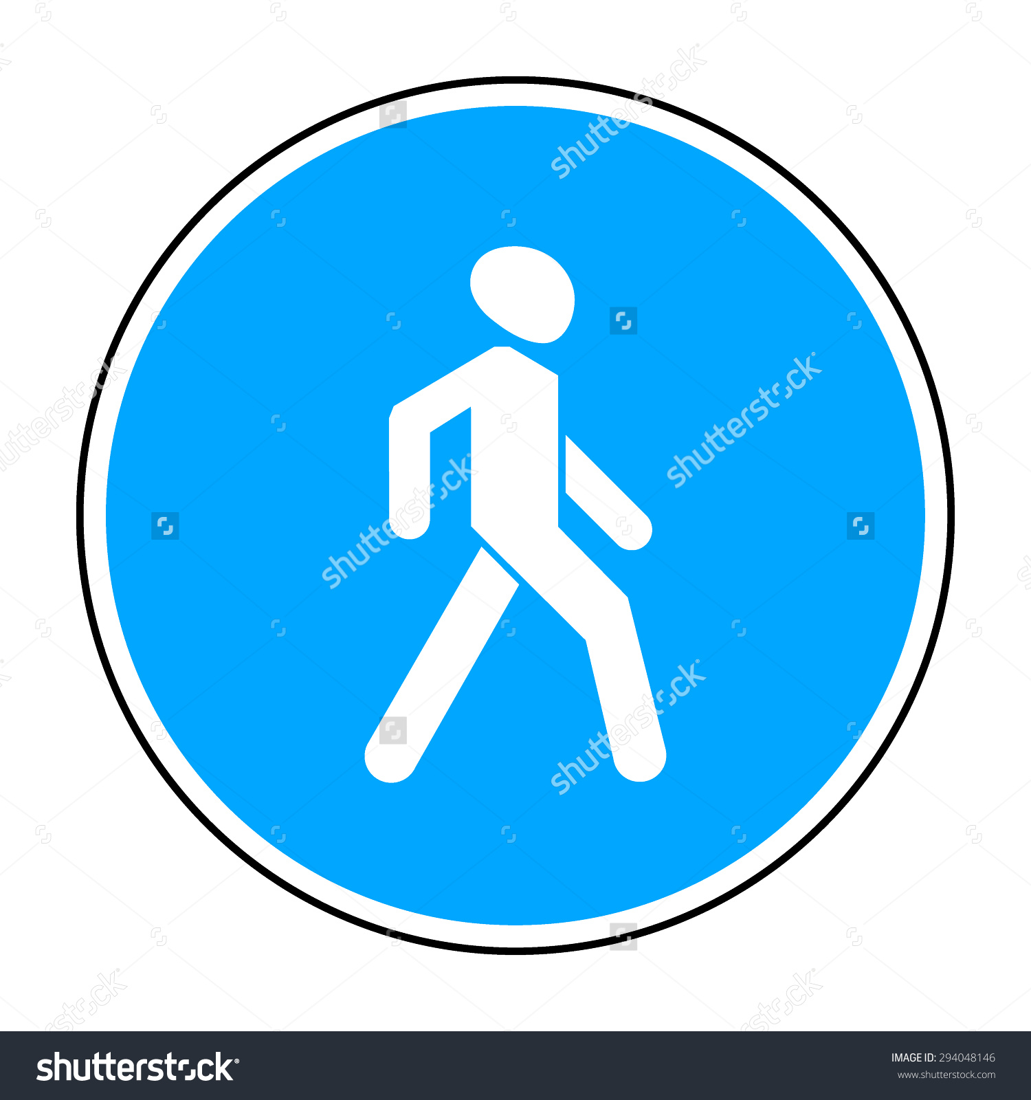 Footpath Road Sign Blue Circle Isolated Stock Vector 294048146.