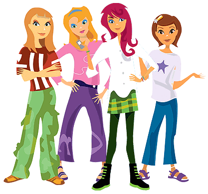 Group Of Girl Friends Clipart.