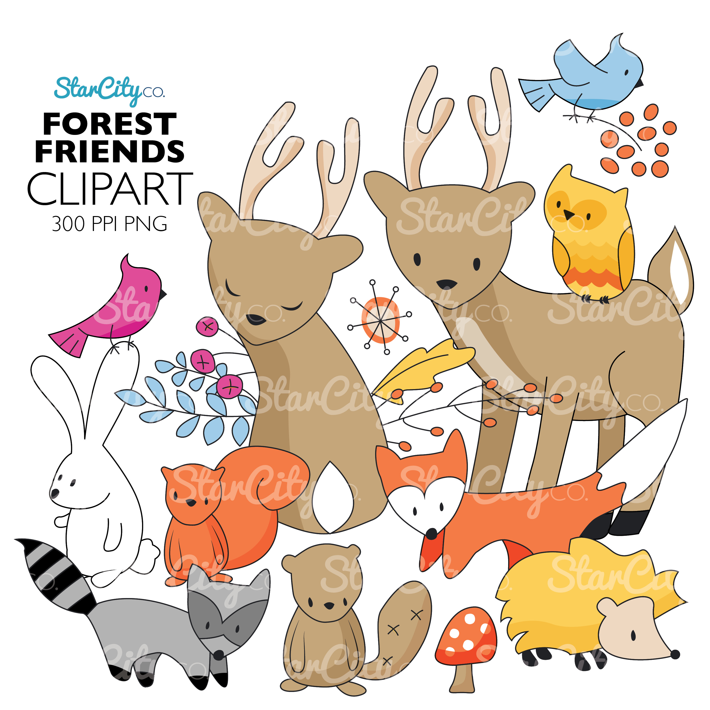 Forest Friends Clip art Graphics.