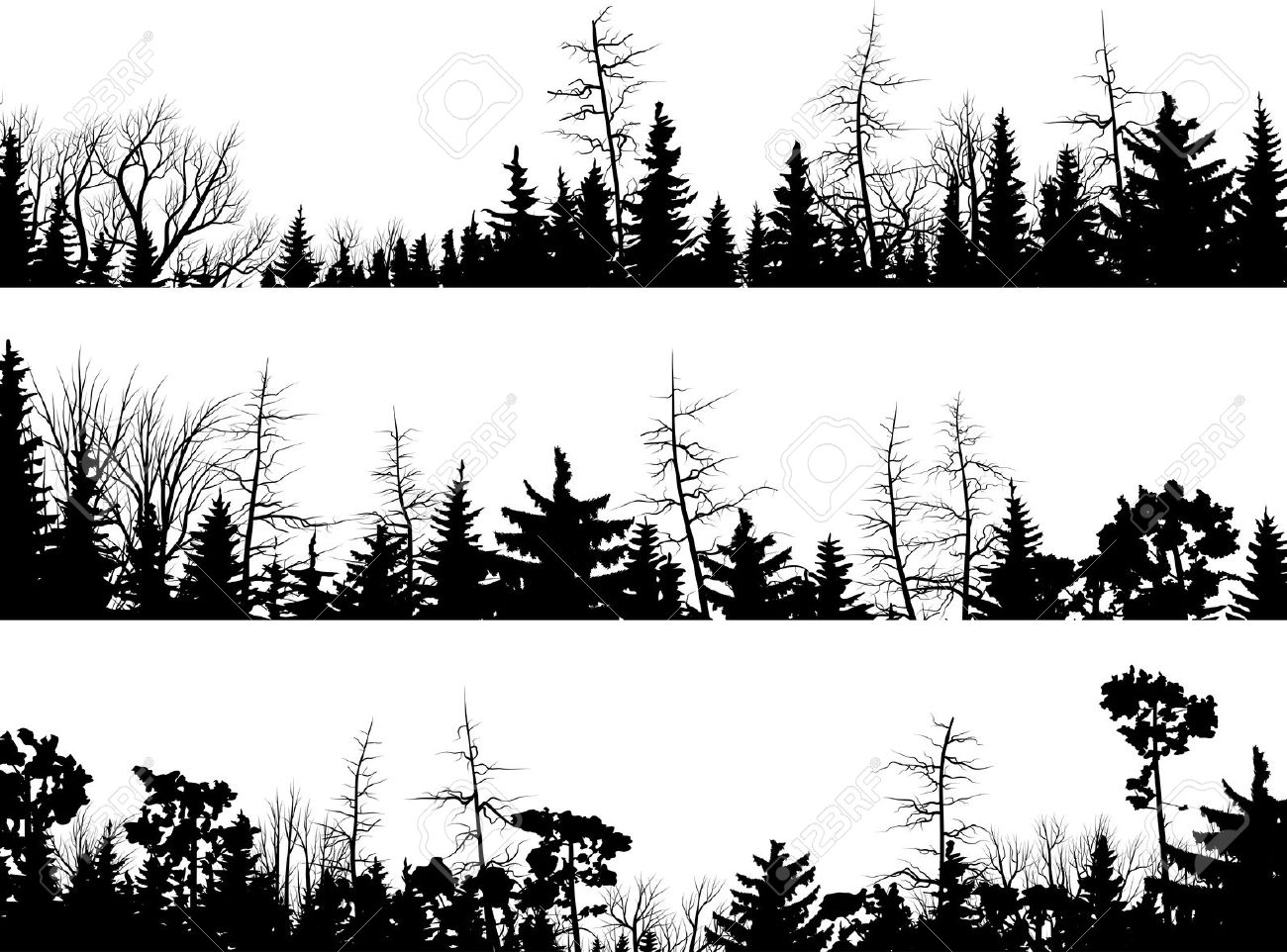 forest outline clipart - Clipground