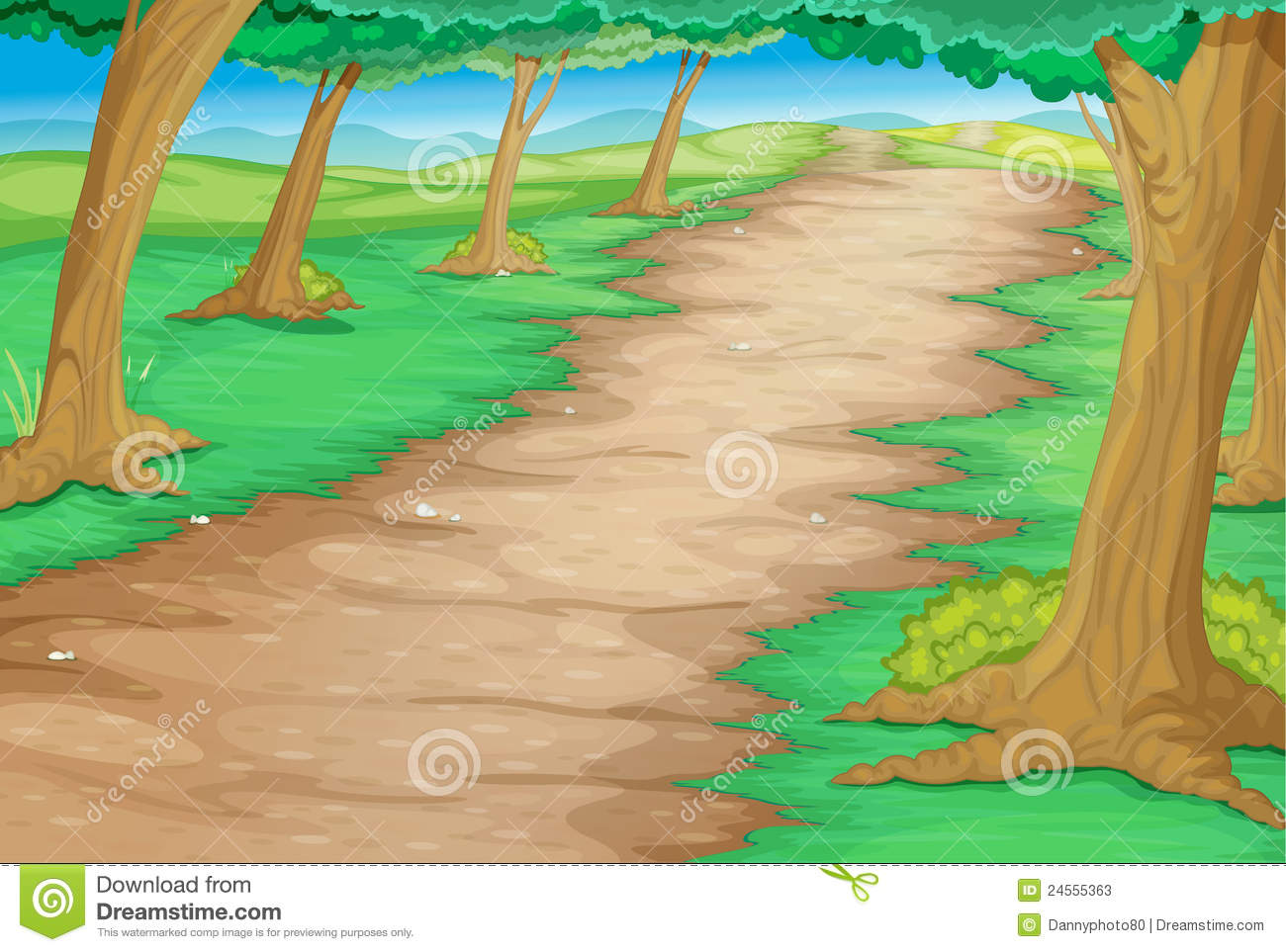 Forest path clipart.