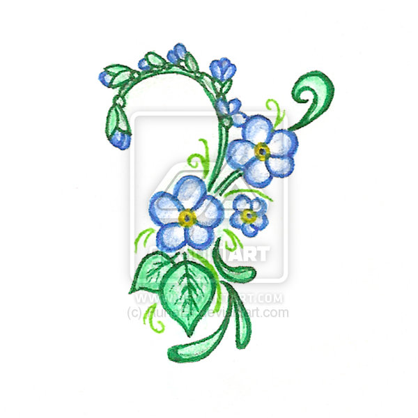 Vector Clip Art of Forget me not Flowers.