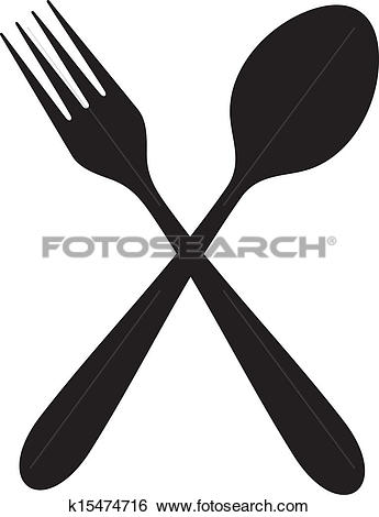 Crossed fork spoon Clip Art and Illustration. 127 crossed fork.